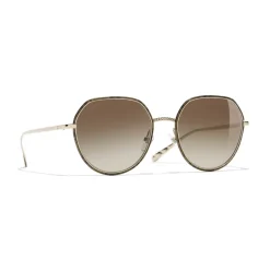 Chanel - Round Sunglasses - Gold Tortoise Brown - Eyewear - Avvenice