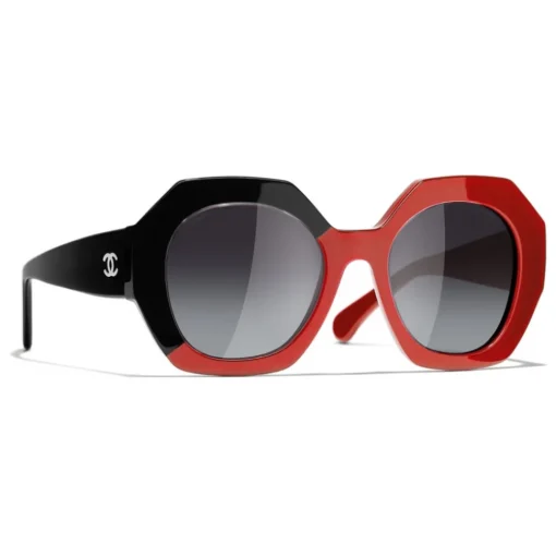 Chanel - Round Sunglasses - Black Coral Gray - Eyewear - Avvenice
