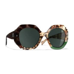Chanel - Round Sunglasses - Dark Tortoise Green - Eyewear - Avvenice^ Sunglasses & Eyewear