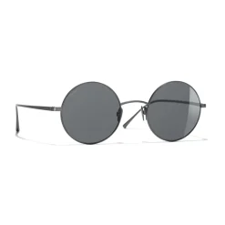Chanel - Round Sunglasses - Dark Silver Gray - Eyewear - Avvenice^ Sunglasses & Eyewear