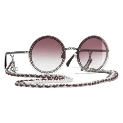 Chanel - Round Sunglasses - Dark Silver Pink Gradient- Eyewear - Avvenice^ Sunglasses & Eyewear