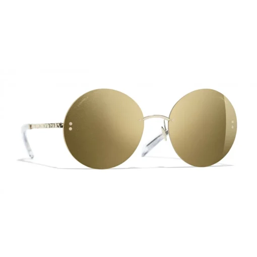 Chanel - Round Sunglasses - Gold - Eyewear - Avvenice^ Sunglasses & Eyewear