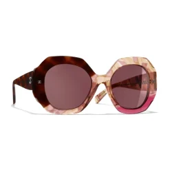 Chanel - Round Sunglasses - Dark Tortoise Pink - Eyewear - Avvenice