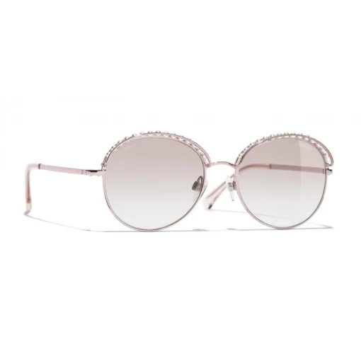 Chanel - Round Sunglasses - Pink Gold - Eyewear - Avvenice^ Sunglasses & Eyewear