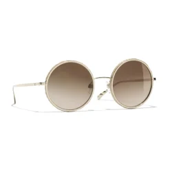 Chanel - Round Sunglasses - Gold Brown - Eyewear - Avvenice^ Sunglasses & Eyewear