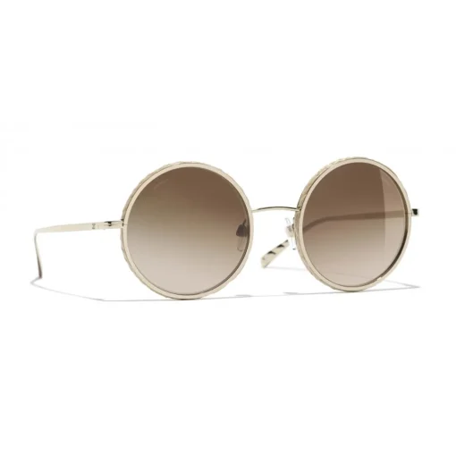 Chanel - Round Sunglasses - Gold Brown - Eyewear - Avvenice^ Sunglasses & Eyewear