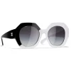 Chanel - Round Sunglasses - Black White Gray - Eyewear - Avvenice^ Sunglasses & Eyewear