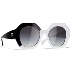 Chanel - Round Sunglasses - Black White Gray - Eyewear - Avvenice^ Sunglasses & Eyewear