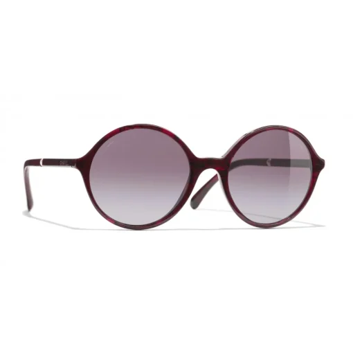 Chanel - Round Sunglasses - Red Burgundy - Eyewear - Avvenice