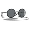 Chanel - Round Sunglasses - Dark Silver Gray - Eyewear - Avvenice