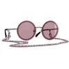 Chanel - Round Sunglasses - Dark Silver Pink - Eyewear - Avvenice
