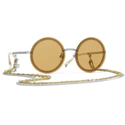 Chanel - Round Sunglasses - Silver Yellow - Eyewear - Avvenice