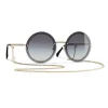 Chanel - Round Sunglasses - Gold Gray Gradient - Eyewear - Avvenice