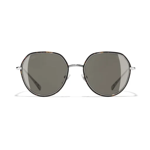Chanel - Round Sunglasses - Dark Silver Brown - Eyewear - Avvenice