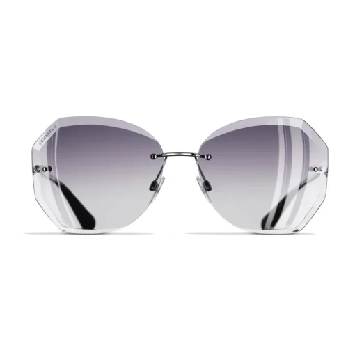 Chanel - Round Sunglasses - Silver Gray - Eyewear - Avvenice