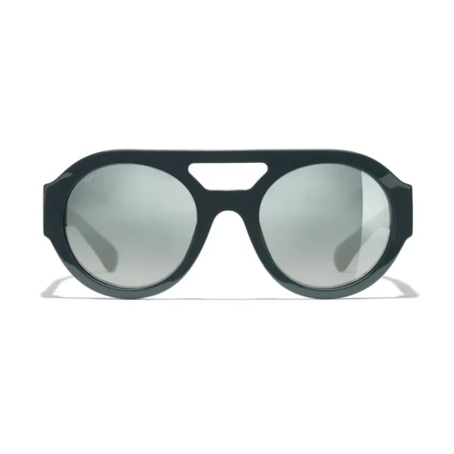 Chanel - Round Sunglasses - Dark Green Mirror - Eyewear - Avvenice