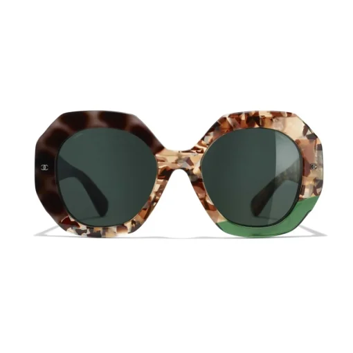 Chanel - Round Sunglasses - Dark Tortoise Green - Eyewear - Avvenice^ Sunglasses & Eyewear