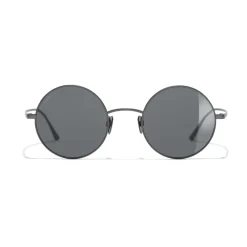 Chanel - Round Sunglasses - Dark Silver Gray - Eyewear - Avvenice^ Sunglasses & Eyewear
