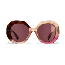 Chanel - Round Sunglasses - Dark Tortoise Pink - Eyewear - Avvenice