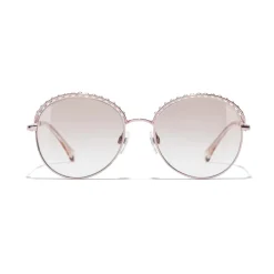 Chanel - Round Sunglasses - Pink Gold - Eyewear - Avvenice^ Sunglasses & Eyewear