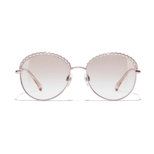 Chanel - Round Sunglasses - Pink Gold - Eyewear - Avvenice^ Sunglasses & Eyewear
