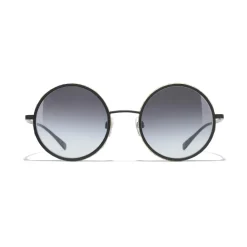 Chanel - Round Sunglasses - Black Gray- Eyewear - Avvenice^ Sunglasses & Eyewear