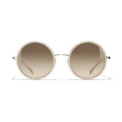 Chanel - Round Sunglasses - Gold Brown - Eyewear - Avvenice^ Sunglasses & Eyewear
