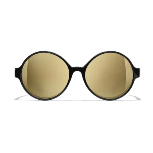 Chanel - Round Sunglasses - Black Gold Glitter - Eyewear - Avvenice^ Sunglasses & Eyewear