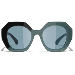 Chanel - Round Sunglasses - Black Green Blue - Eyewear - Avvenice^ Sunglasses & Eyewear