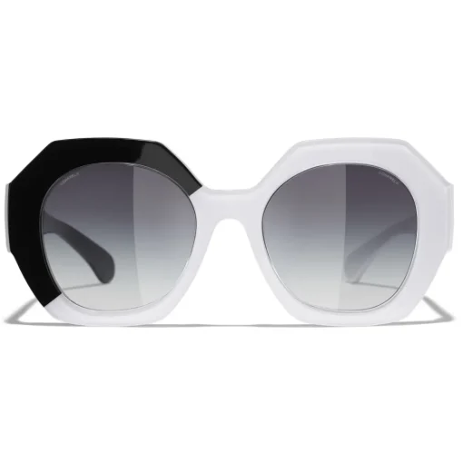 Chanel - Round Sunglasses - Black White Gray - Eyewear - Avvenice^ Sunglasses & Eyewear