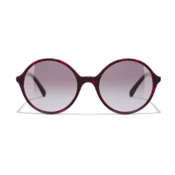 Chanel - Round Sunglasses - Red Burgundy - Eyewear - Avvenice