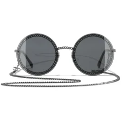 Chanel - Round Sunglasses - Dark Silver Gray - Eyewear - Avvenice