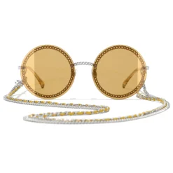 Chanel - Round Sunglasses - Silver Yellow - Eyewear - Avvenice