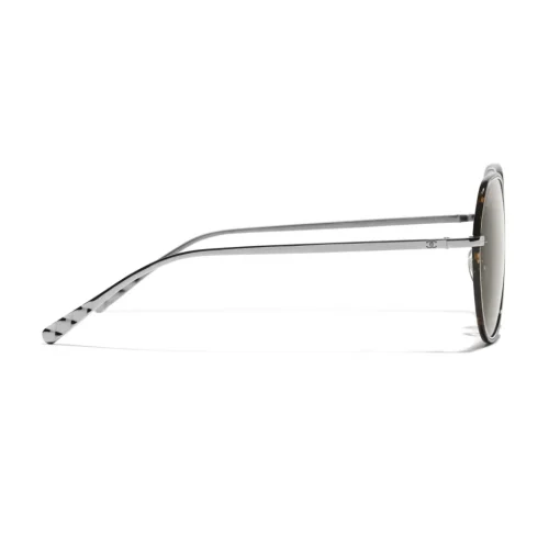 Chanel - Round Sunglasses - Dark Silver Brown - Eyewear - Avvenice