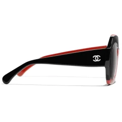 Chanel - Round Sunglasses - Black Coral Gray - Eyewear - Avvenice
