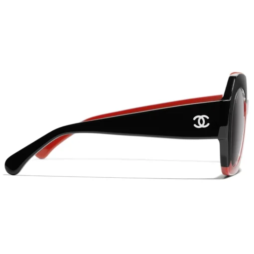 Chanel - Round Sunglasses - Black Coral Gray - Eyewear - Avvenice