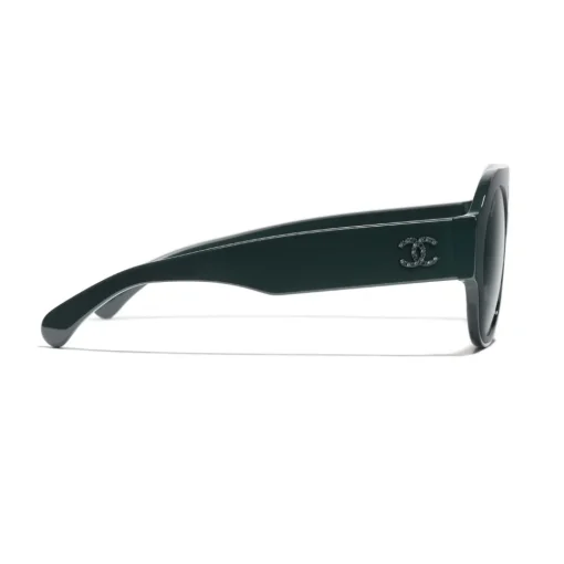 Chanel - Round Sunglasses - Dark Green Mirror - Eyewear - Avvenice