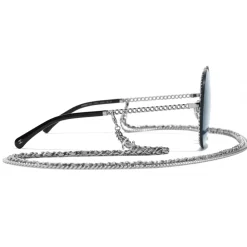 Chanel - Round Sunglasses - Silver Light Blue - Eyewear - Avvenice^ Sunglasses & Eyewear