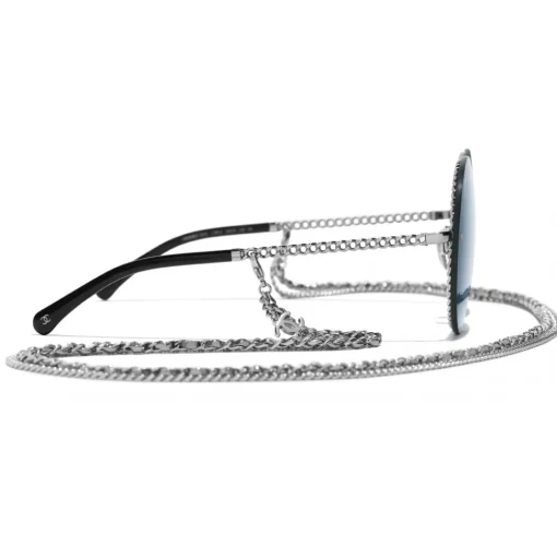 Chanel - Round Sunglasses - Silver Light Blue - Eyewear - Avvenice^ Sunglasses & Eyewear