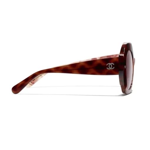 Chanel - Round Sunglasses - Dark Tortoise Pink - Eyewear - Avvenice