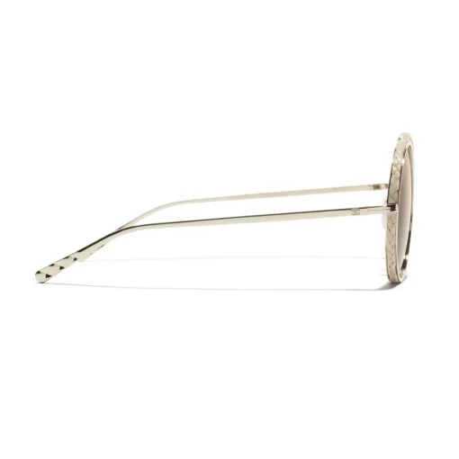 Chanel - Round Sunglasses - Gold Brown - Eyewear - Avvenice^ Sunglasses & Eyewear