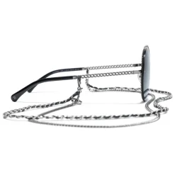 Chanel - Round Sunglasses - Dark Silver Blue - Eyewear - Avvenice^ Sunglasses & Eyewear
