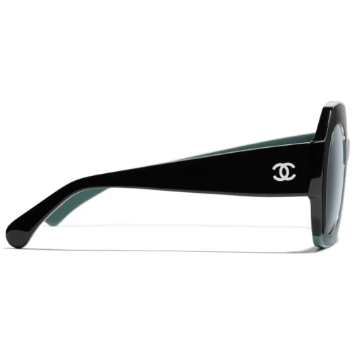 Chanel - Round Sunglasses - Black Green Blue - Eyewear - Avvenice^ Sunglasses & Eyewear