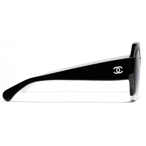 Chanel - Round Sunglasses - Black White Gray - Eyewear - Avvenice^ Sunglasses & Eyewear