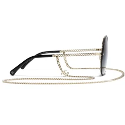 Chanel - Round Sunglasses - Gold Gray Gradient - Eyewear - Avvenice