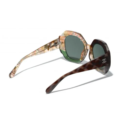 Chanel - Round Sunglasses - Dark Tortoise Green - Eyewear - Avvenice^ Sunglasses & Eyewear