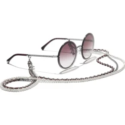 Chanel - Round Sunglasses - Dark Silver Pink Gradient- Eyewear - Avvenice^ Sunglasses & Eyewear