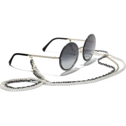 Chanel - Round Sunglasses - Gold Gray - Eyewear - Avvenice^ Sunglasses & Eyewear