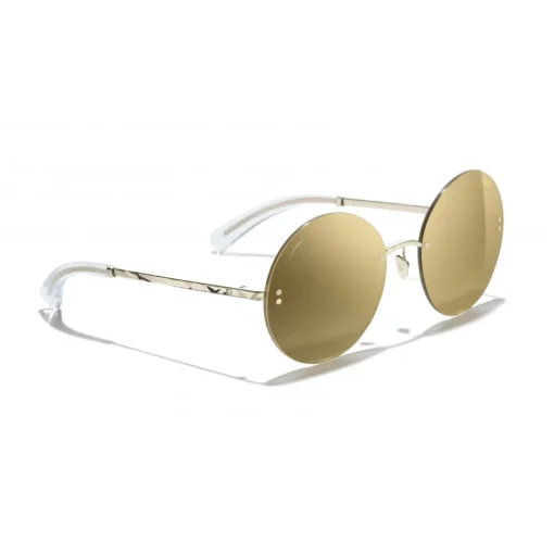 Chanel - Round Sunglasses - Gold - Eyewear - Avvenice^ Sunglasses & Eyewear