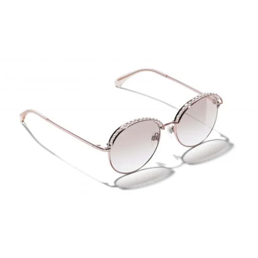 Chanel - Round Sunglasses - Pink Gold - Eyewear - Avvenice^ Sunglasses & Eyewear